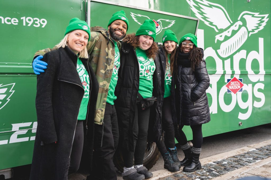 Dietz & Watson Bird Dogs food truck experiential marketing activation in Philadelphia during the Eagles playoffs